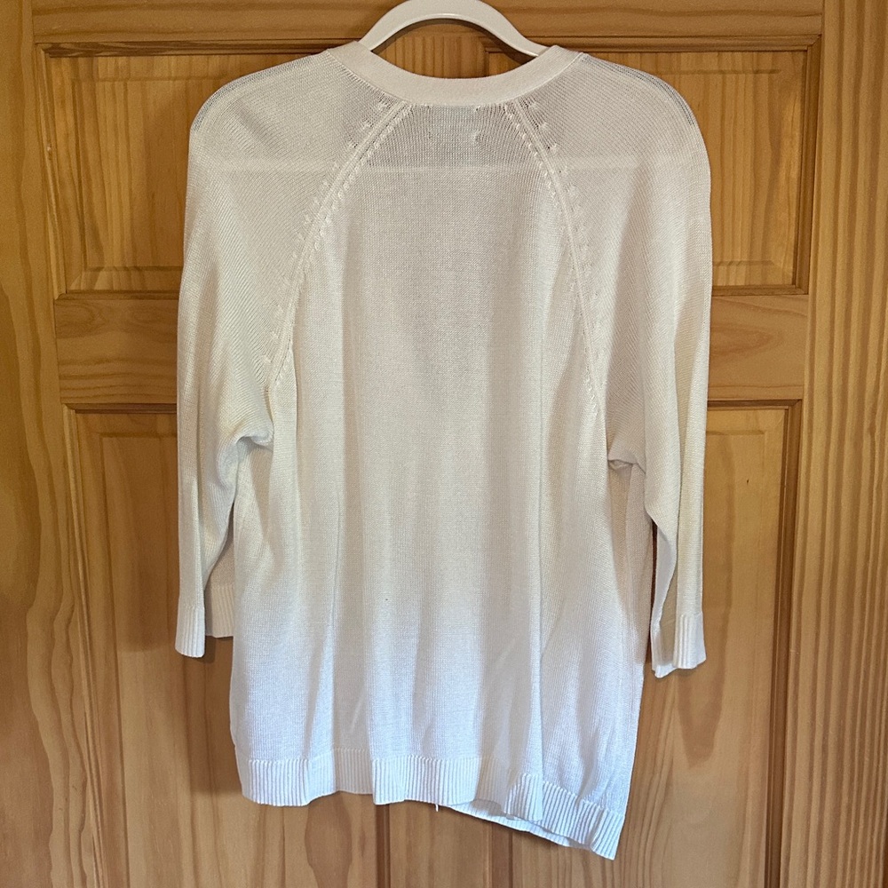 Chaps Women's Cream Cardigan Sweater - Picture 5 of 5